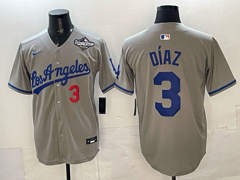 Men 2026 Los Angeles Dodgers #3 Diaz Grey Game Nike MLB Jersey style 0059->indianapolis colts->NFL Jersey